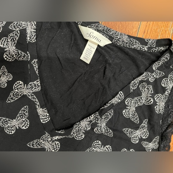 Soma Black Butterfly Pattern Tank Top - Picture 4 of 8